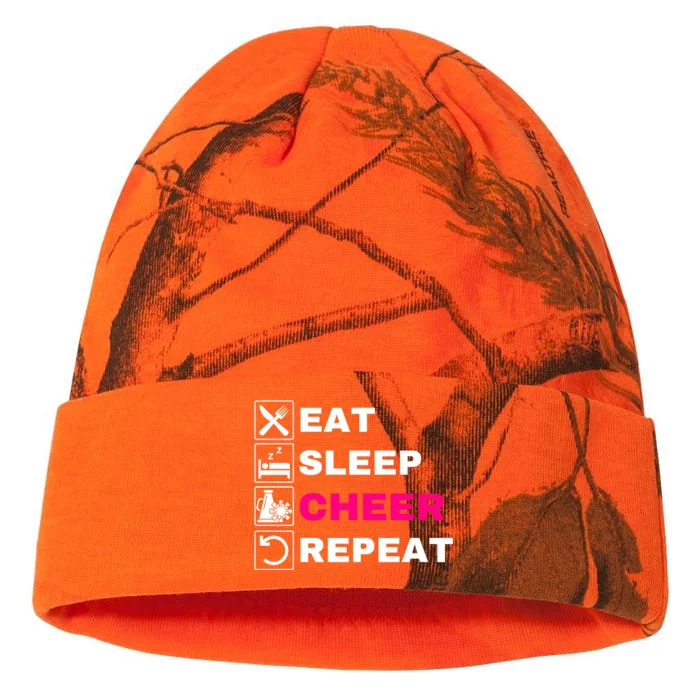 Eat Sleep Cheer Repeat, Cheerleading, Funny Cheerleader Kati - 12in Camo Beanie