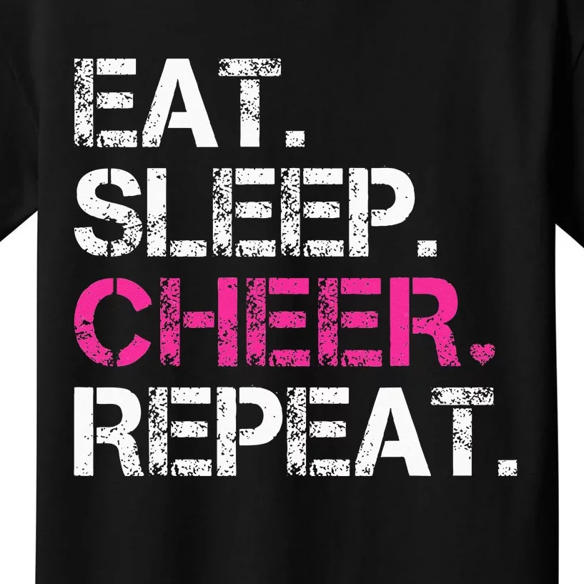 Eat Sleep Cheer Repeat Cheerleading Cheerleader Gifts Kids T-Shirt