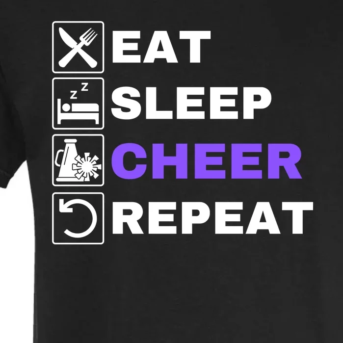 Eat Sleep Cheer Repeat, Funny Cheerleader, Cheerleading Garment-Dyed Heavyweight T-Shirt