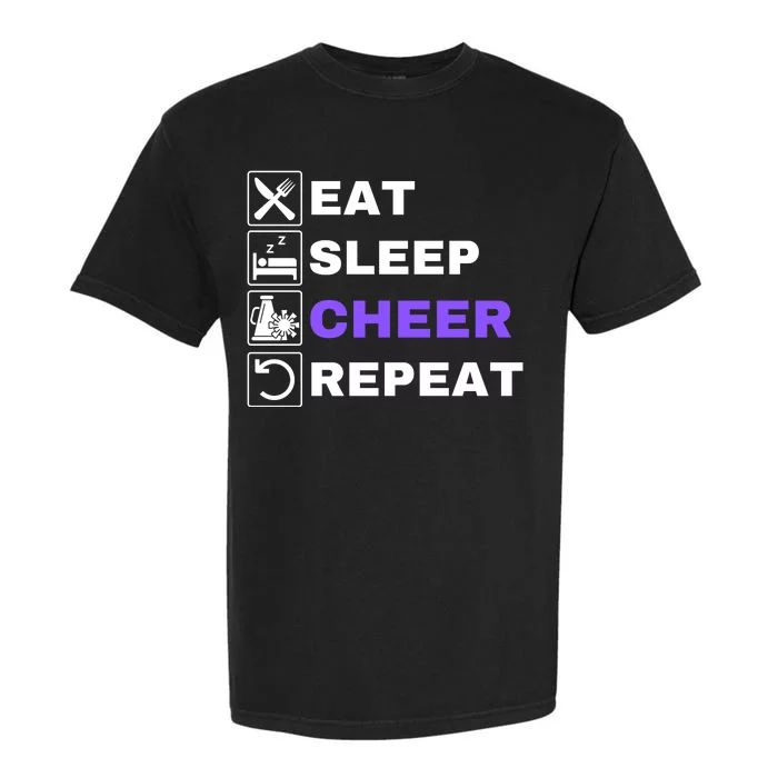 Eat Sleep Cheer Repeat, Funny Cheerleader, Cheerleading Garment-Dyed Heavyweight T-Shirt