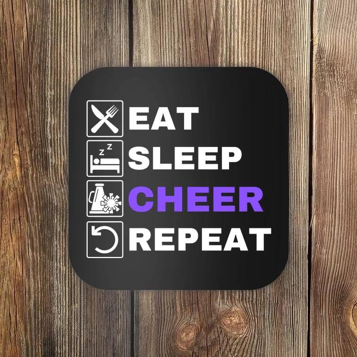 Eat Sleep Cheer Repeat, Funny Cheerleader, Cheerleading Coaster