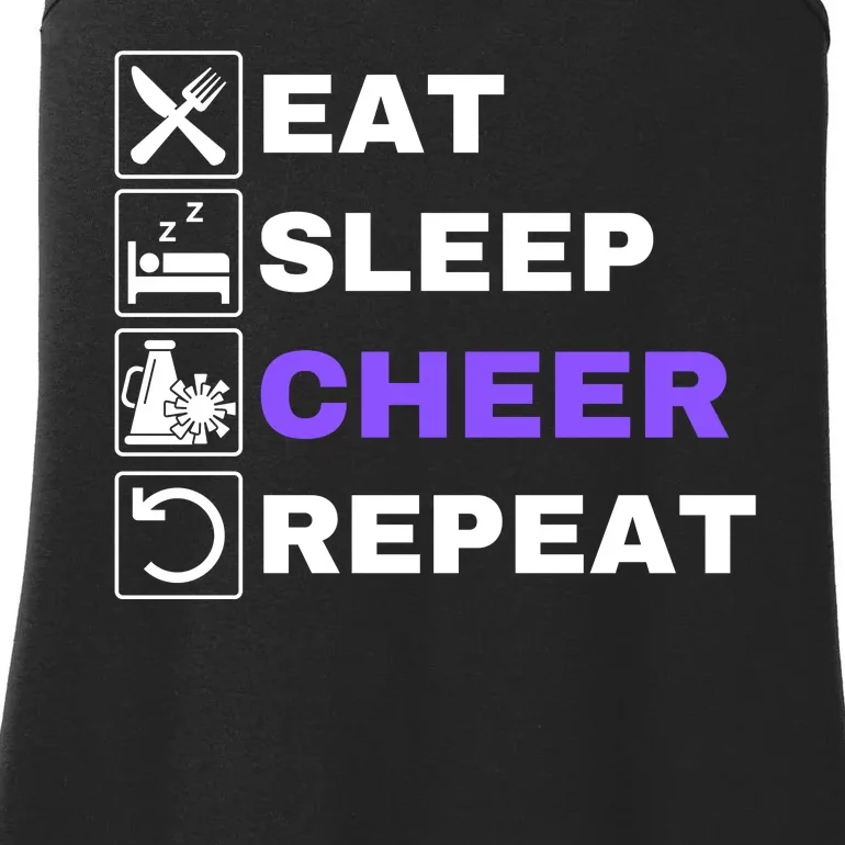 Eat Sleep Cheer Repeat, Funny Cheerleader, Cheerleading Ladies Essential Tank