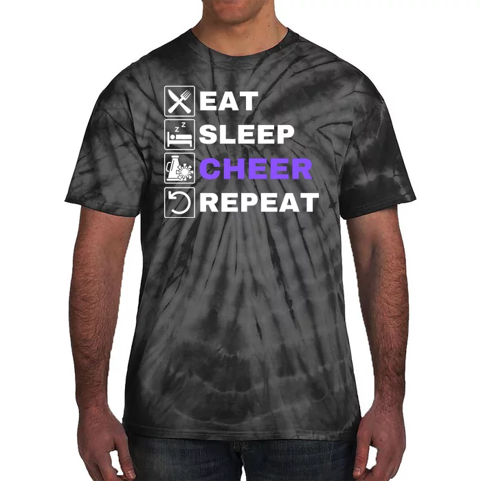 Eat Sleep Cheer Repeat, Funny Cheerleader, Cheerleading Tie-Dye T-Shirt