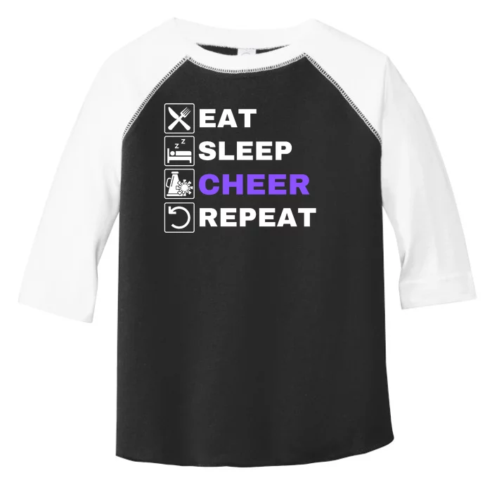 Eat Sleep Cheer Repeat, Funny Cheerleader, Cheerleading Toddler Fine Jersey T-Shirt