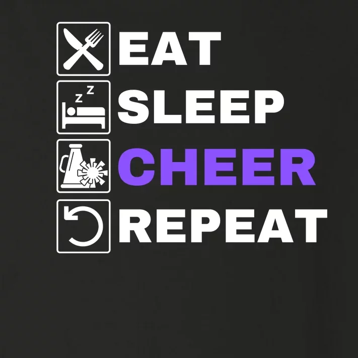 Eat Sleep Cheer Repeat, Funny Cheerleader, Cheerleading Toddler Long Sleeve Shirt