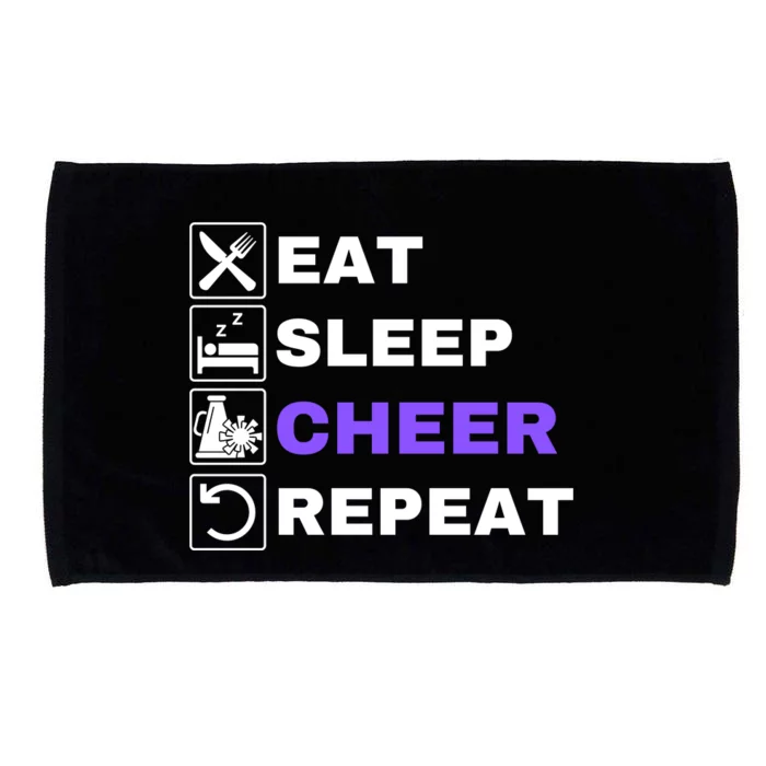 Eat Sleep Cheer Repeat, Funny Cheerleader, Cheerleading Microfiber Hand Towel