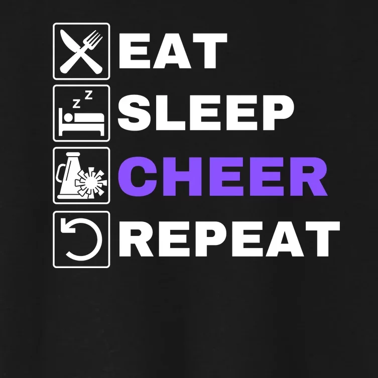 Eat Sleep Cheer Repeat, Funny Cheerleader, Cheerleading Women's Crop Top Tee