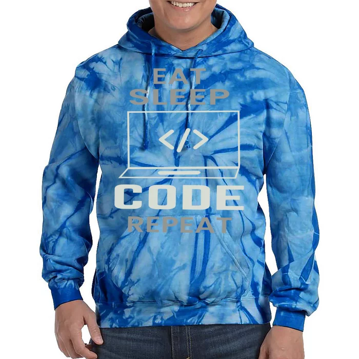 Eat Sleep Code Repeat Programmer Software Developer Coder Gift Tie Dye Hoodie