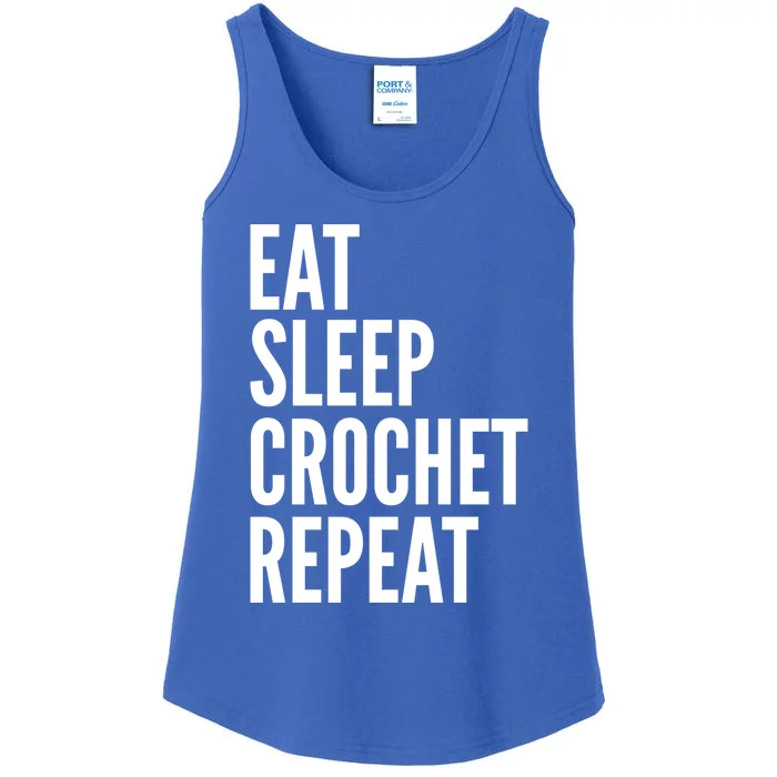 Eat Sleep Crochet Repeat Gift Funny Crocheting Lover Great Gift Ladies Essential Tank