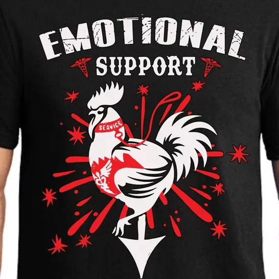 Emotional Support Chicken Emotional Support Cock Pajama Set