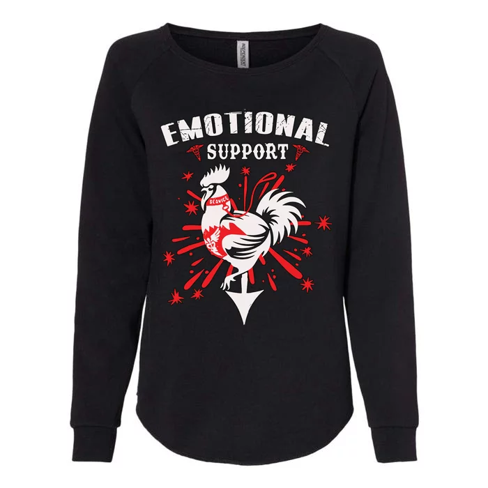 Emotional Support Chicken Emotional Support Cock Womens California Wash Sweatshirt