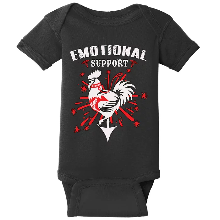 Emotional Support Chicken Emotional Support Cock Baby Bodysuit