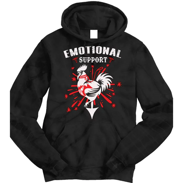 Emotional Support Chicken Emotional Support Cock Tie Dye Hoodie