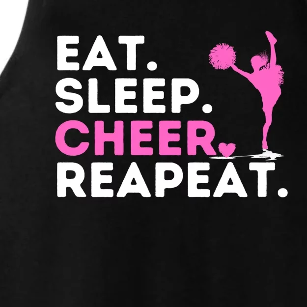 Eat Sleep Cheer Repeat Meaningful Gift Cheerleader Cheerleading Cheering Gift Ladies Tri-Blend Wicking Tank