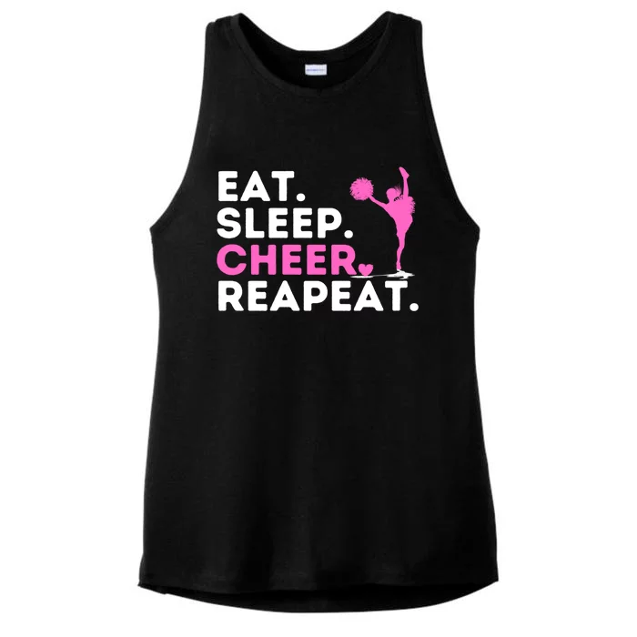 Eat Sleep Cheer Repeat Meaningful Gift Cheerleader Cheerleading Cheering Gift Ladies Tri-Blend Wicking Tank