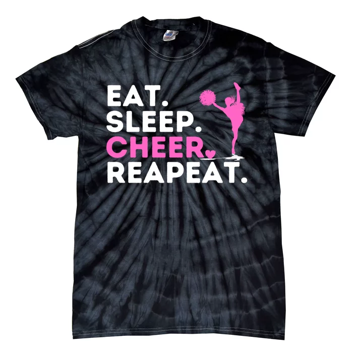 Eat Sleep Cheer Repeat Meaningful Gift Cheerleader Cheerleading Cheering Gift Tie-Dye T-Shirt