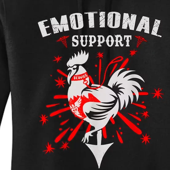 Emotional Support Chicken Emotional Support Cock Women's Pullover Hoodie