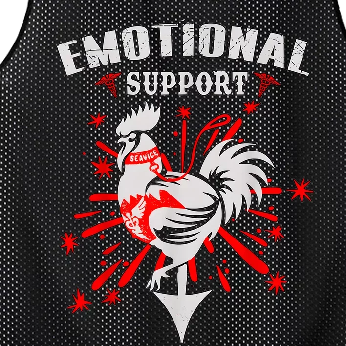 Emotional Support Chicken Emotional Support Cock Mesh Reversible Basketball Jersey Tank