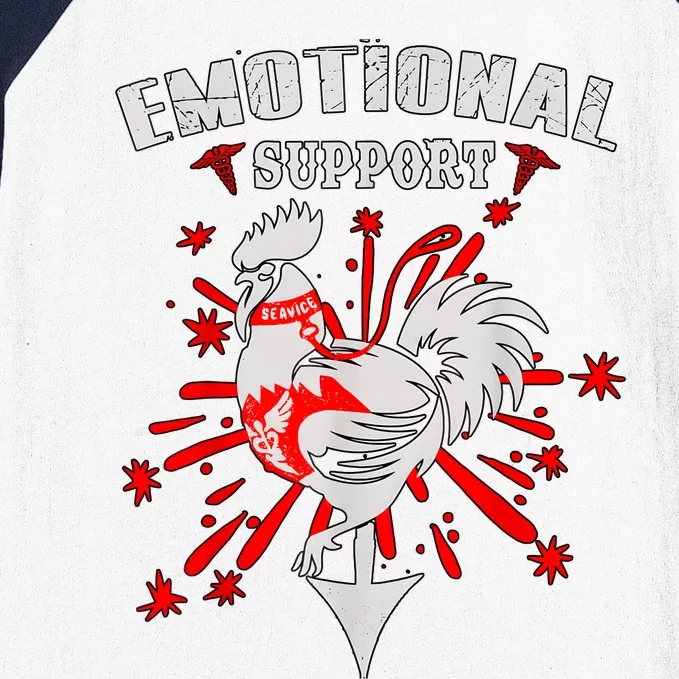 Emotional Support Chicken Emotional Support Cock Baseball Sleeve Shirt