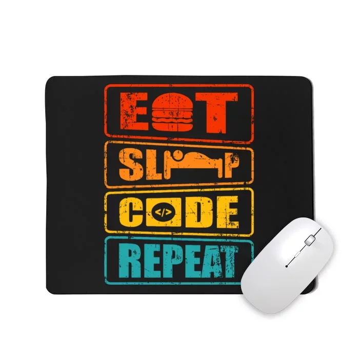 Eat Sleep Code Repeat Computer Science Programmer Gift Mousepad