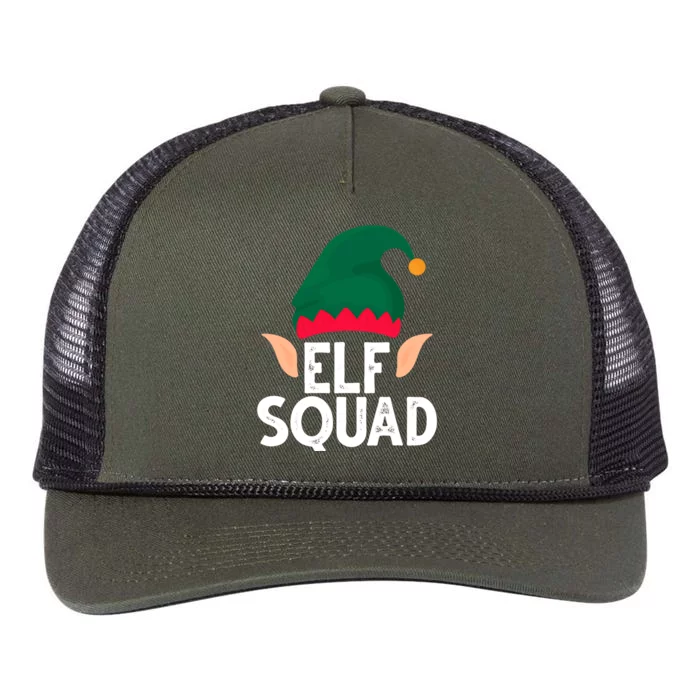 Elf Squad Christmas Holiday Cute Retro Rope Trucker Hat Cap