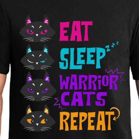 Eat Sleep Cat Warrior Repeat Cat Warrior Love Cats Pajama Set