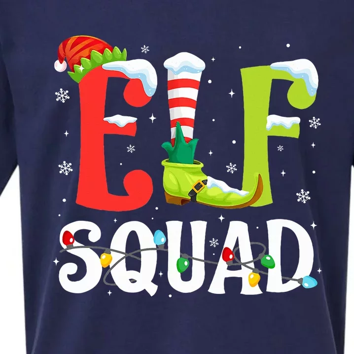 Elf Squad Christmas Family Matching Xmas Elf Pajamas Sueded Cloud Jersey T-Shirt