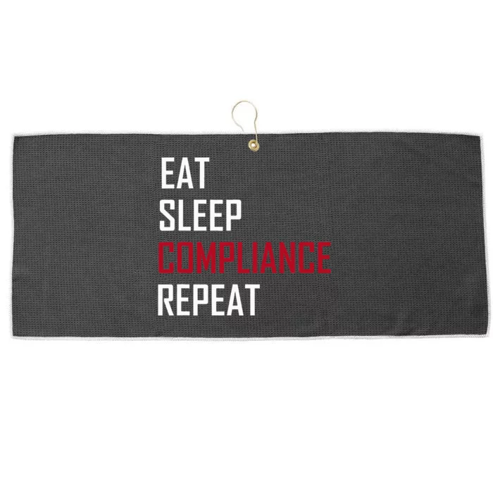 Eat. Sleep. Compliance. Repeat Large Microfiber Waffle Golf Towel