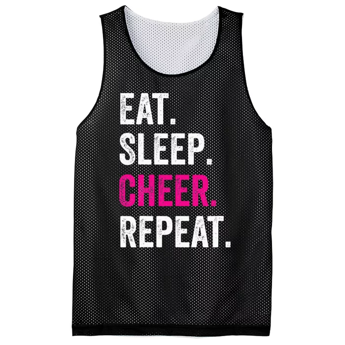 Eat Sleep Cheer Repeat Cheerleading Cheerleader Gifts Mesh Reversible Basketball Jersey Tank