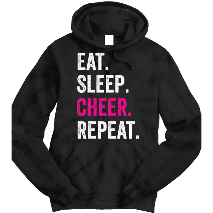 Eat Sleep Cheer Repeat Cheerleading Cheerleader Gifts Tie Dye Hoodie