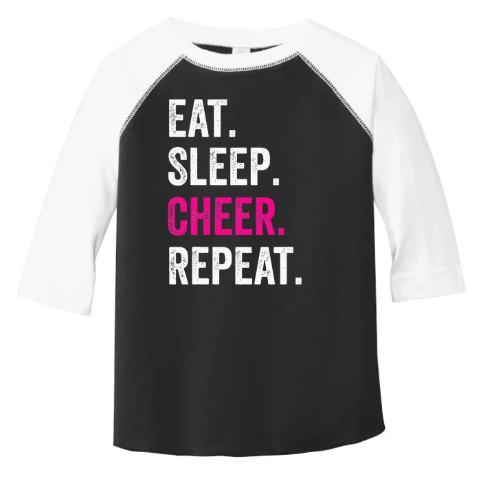 Eat Sleep Cheer Repeat Cheerleading Cheerleader Gifts Toddler Fine Jersey T-Shirt