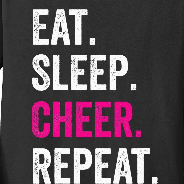 Eat Sleep Cheer Repeat Cheerleading Cheerleader Gifts Kids Long Sleeve Shirt