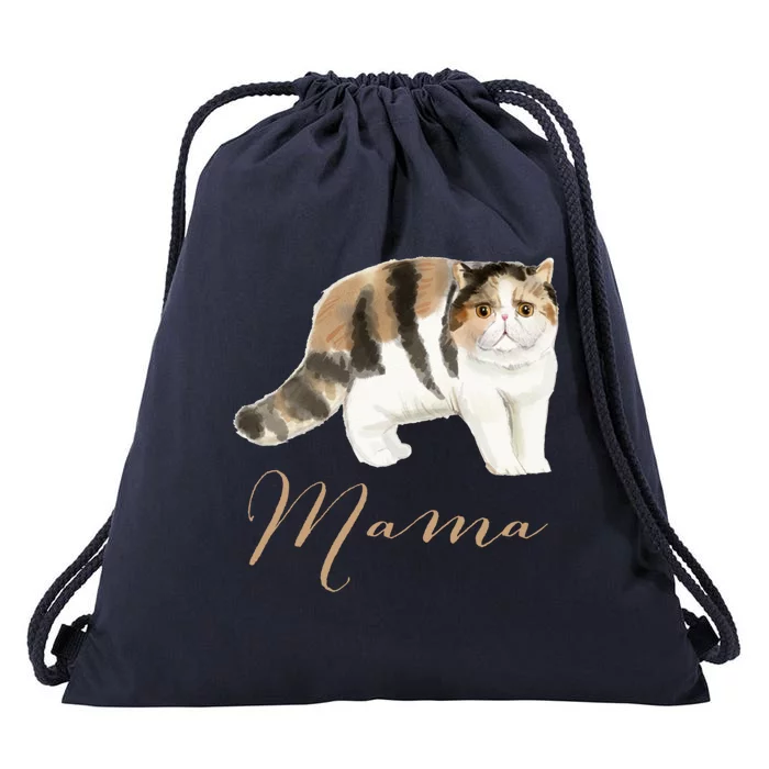 Exotic Shorthair Cat Mama Gift Cat Mom Tee Cat Mama Present Funny Gift Drawstring Bag