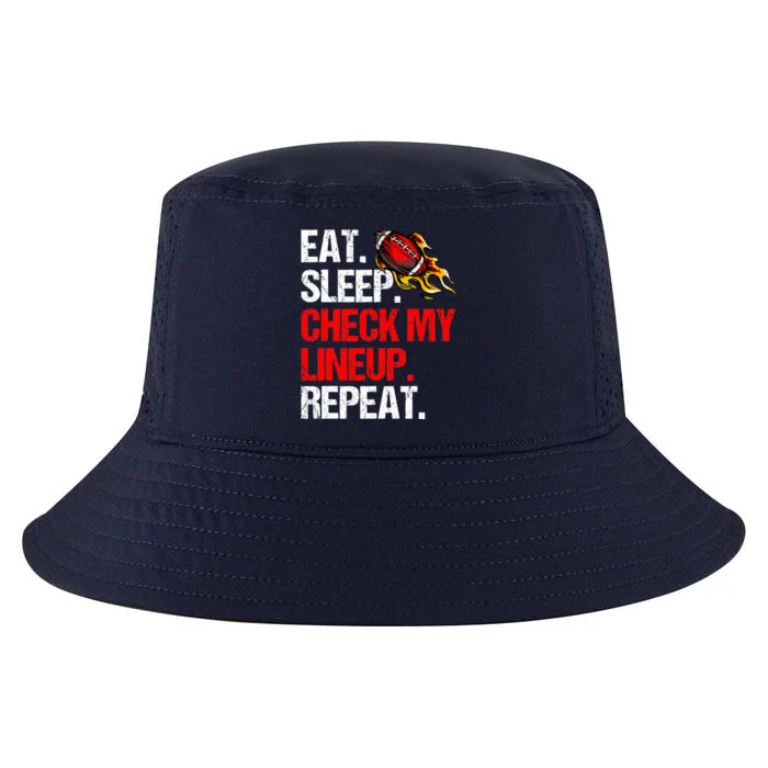 Eat Sleep Check My Lineup Repeat, Fantasy Football Cool Comfort Performance Bucket Hat