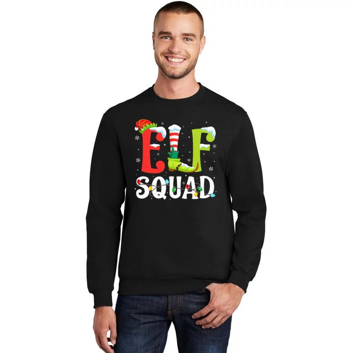 Elf Squad Christmas Family Matching Xmas Elf Pajamas Tall Sweatshirt