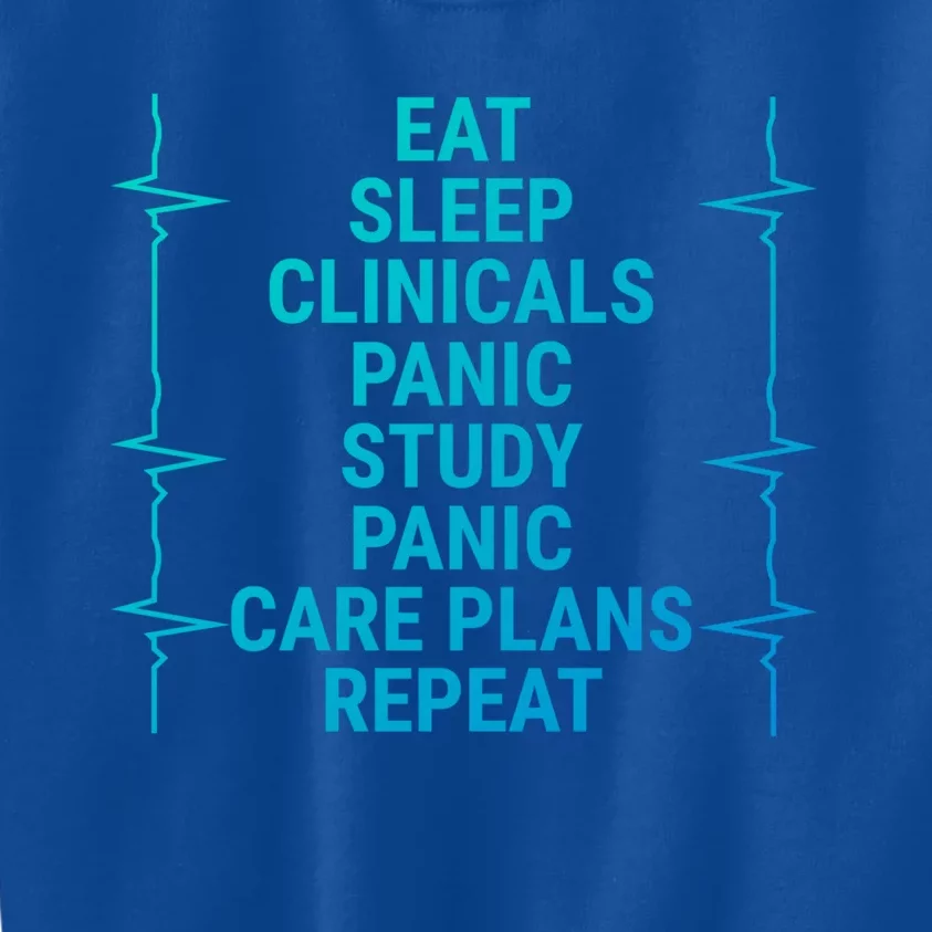 Eat Sleep Clinicals Funny Student Nurse Nursing School Meaningful Gift Kids Sweatshirt