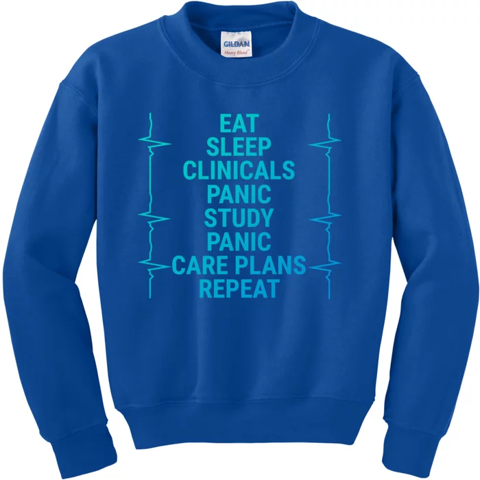 Eat Sleep Clinicals Funny Student Nurse Nursing School Meaningful Gift Kids Sweatshirt