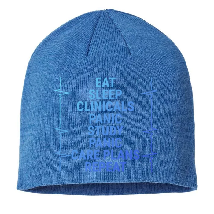 Eat Sleep Clinicals Funny Student Nurse Nursing School Meaningful Gift 8 1/2in Sustainable Knit Beanie