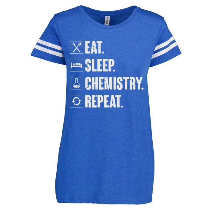 Eat Sleep Chemistry Repeat Funny Chemist Chemistry Gift Enza Ladies Jersey Football T-Shirt