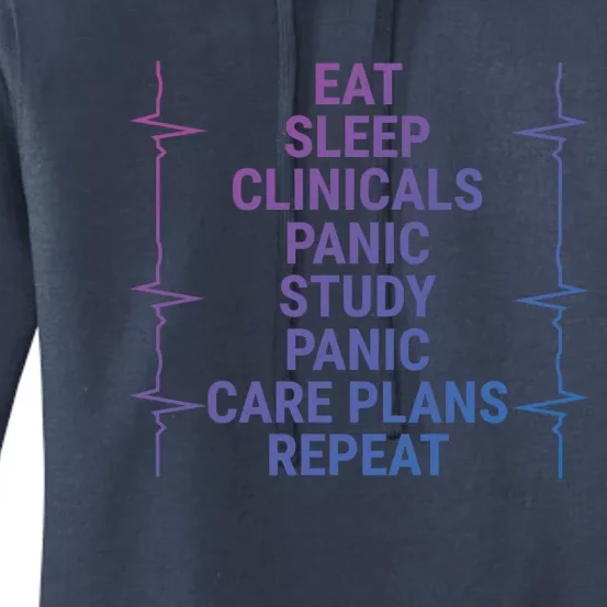 Eat Sleep Clinicals Funny Student Nurse Nursing School Meaningful Gift Women's Pullover Hoodie