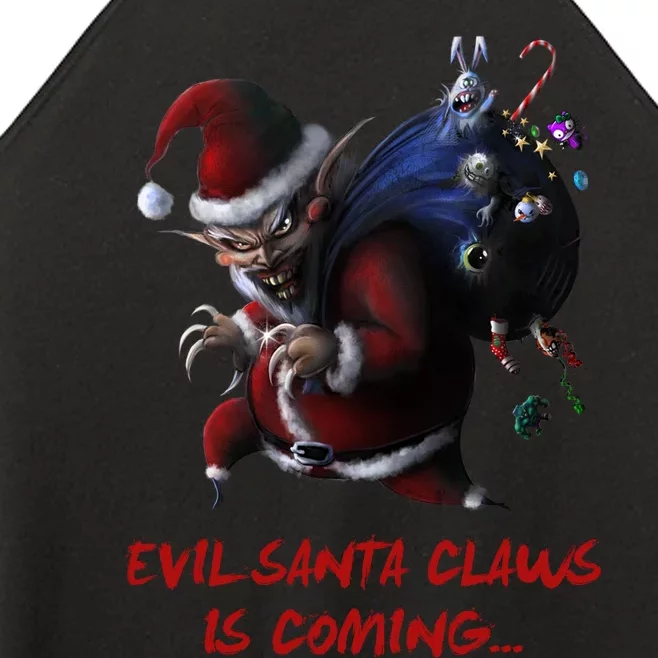 Evil Santa Claws Is Coming Christmas Women’s Perfect Tri Rocker Tank