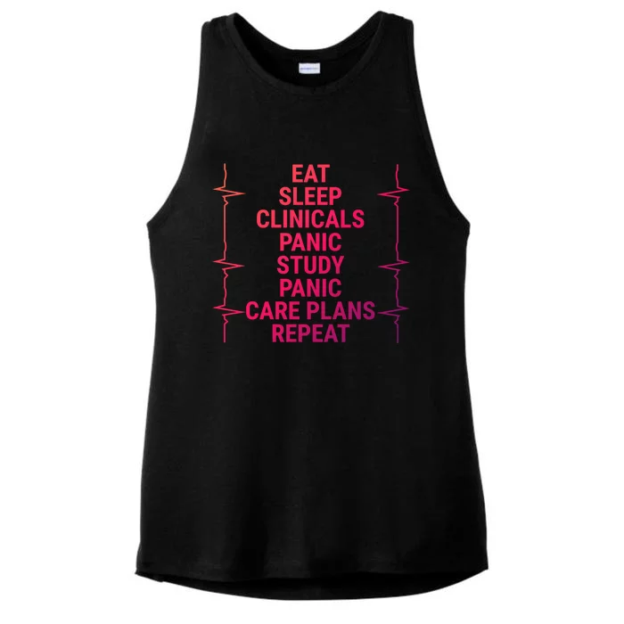 Eat Sleep Clinicals Funny Student Nurse Nursing School Meaningful Gift Ladies Tri-Blend Wicking Tank