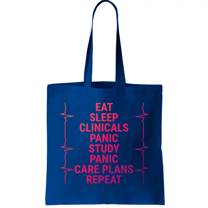 Eat Sleep Clinicals Funny Student Nurse Nursing School Meaningful Gift Tote Bag