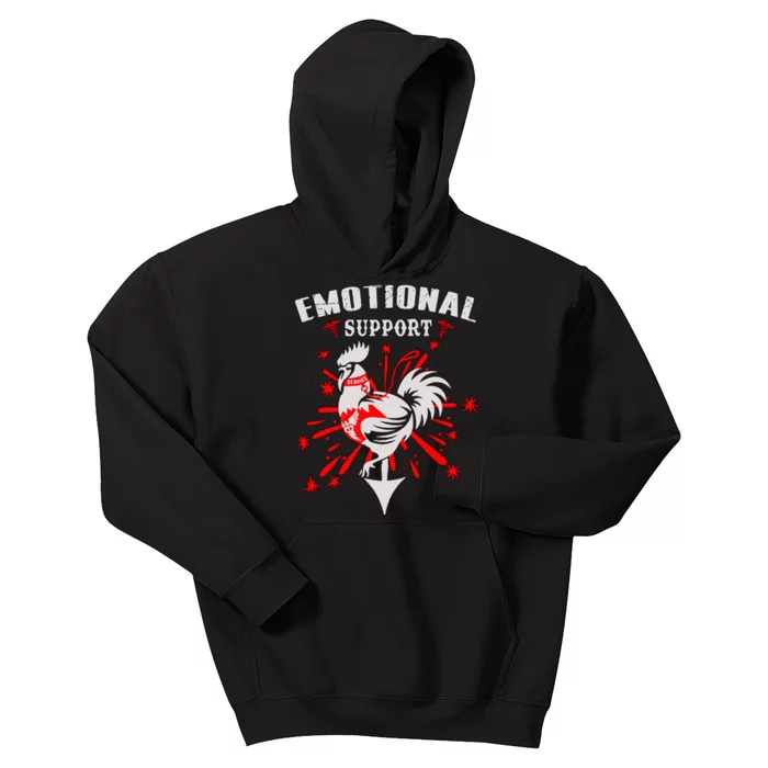 Emotional Support Chicken Emotional Support Cock Kids Hoodie