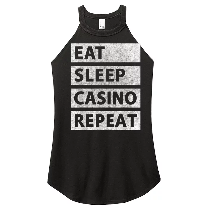 Eat Sleep Casino Repeat Casino Gambler Women’s Perfect Tri Rocker Tank