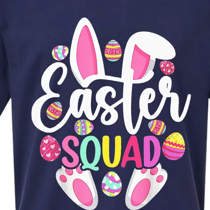 Easter Squad Cute Bunny Rabbit Crew Hunting Egg Sueded Cloud Jersey T-Shirt