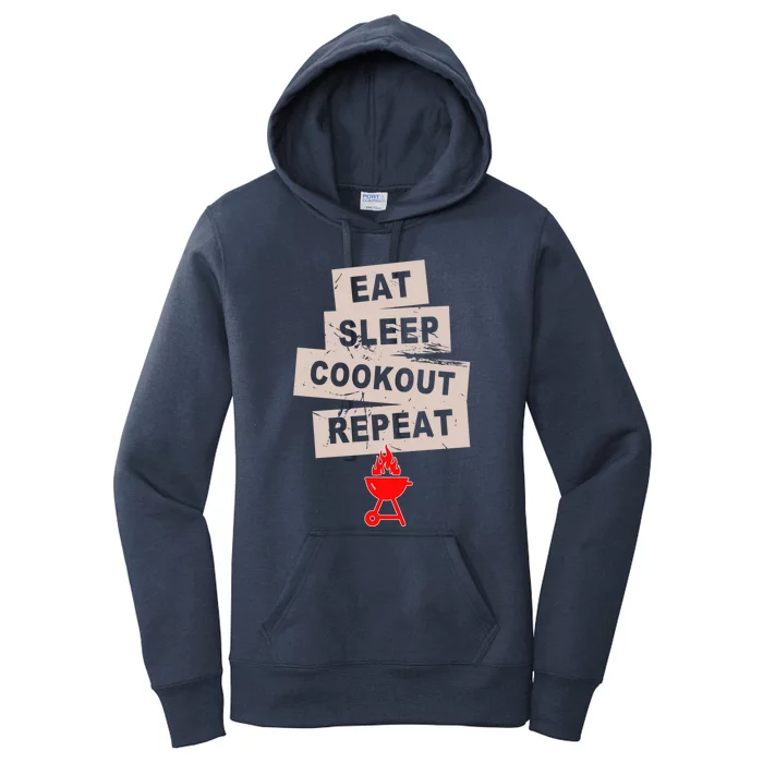 Eat Sleep Cookout American Chef Repeat Summer Gift Women's Pullover Hoodie