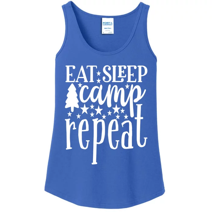 Eat Sleep Camp Repeat Travel Nature Rv Camping Funny Gift Ladies Essential Tank