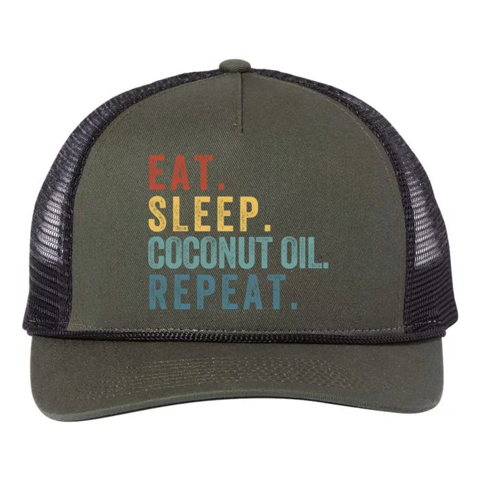 Eat Sleep Coconut Oil Repeat Retro Rope Trucker Hat Cap