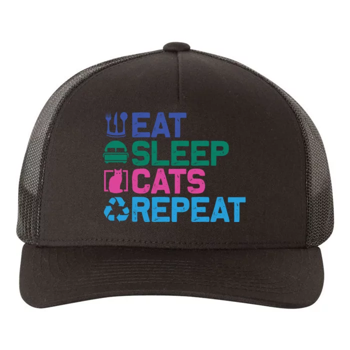 Eat Sleep Cats Repeat Yupoong Adult 5-Panel Trucker Hat